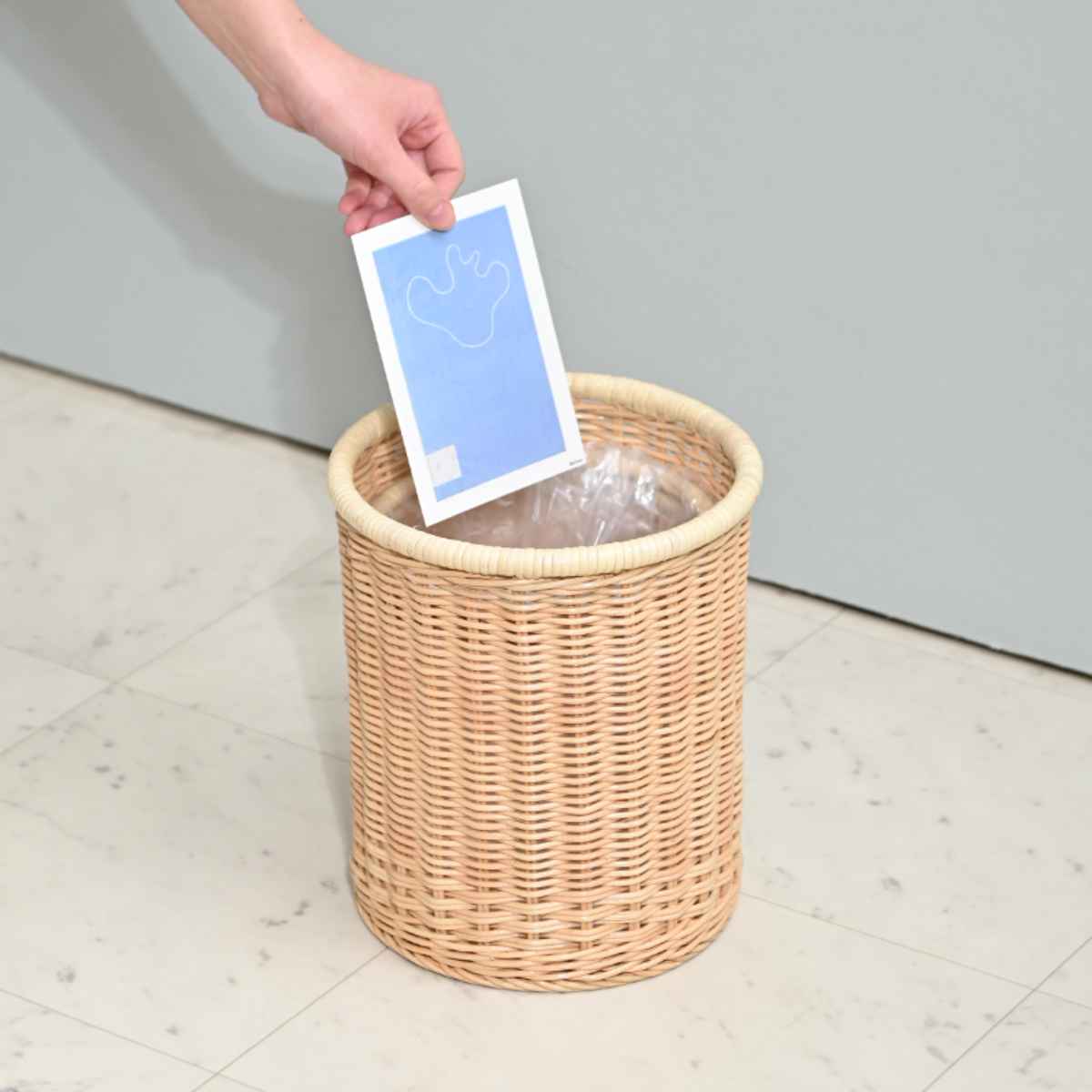 籐 ゴミ箱 Sサイズ 高さ26cm ラッカー塗装 天然素材 （ ラタン ごみ箱