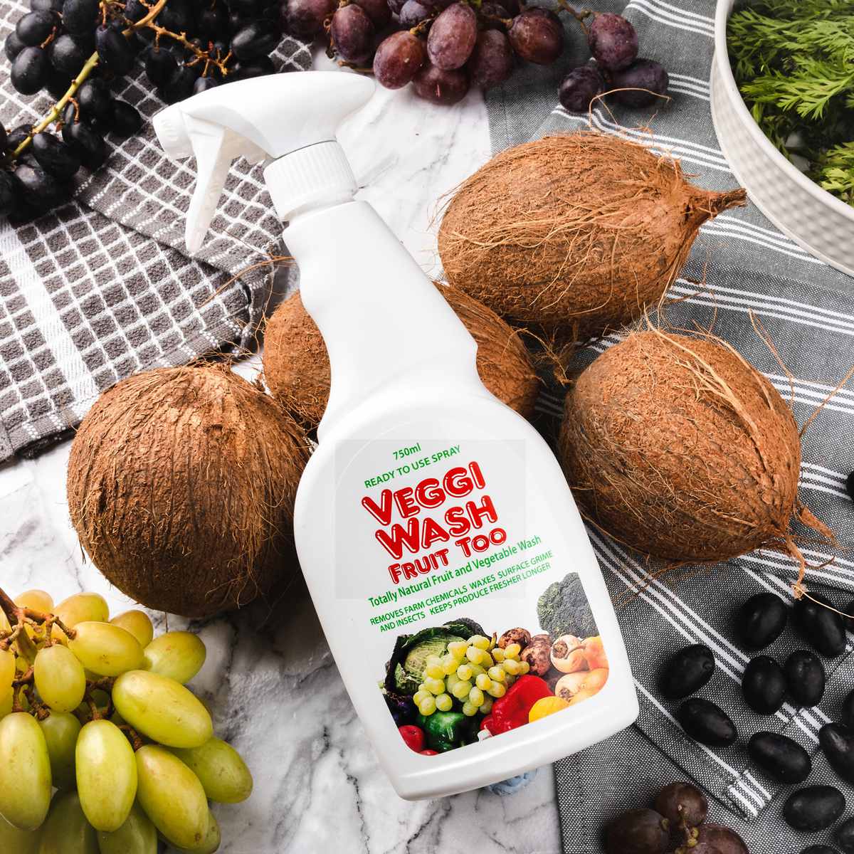 アウトレット） 野菜洗い 750ml Veggi Wash Fruit Too トリガー