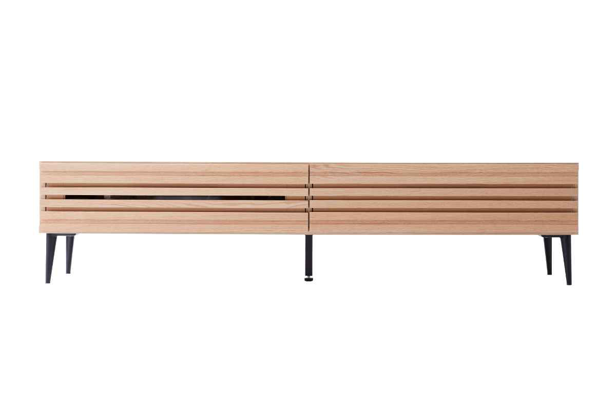 テレビ台 ローボード 北欧風 ルーバーデザイン オーク無垢前板 幅180cm