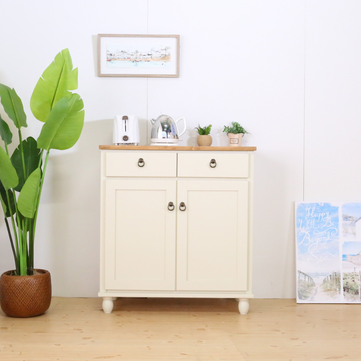 キャビネット フレンチカントリー パイン材 Lavender 幅78cm （ 収納