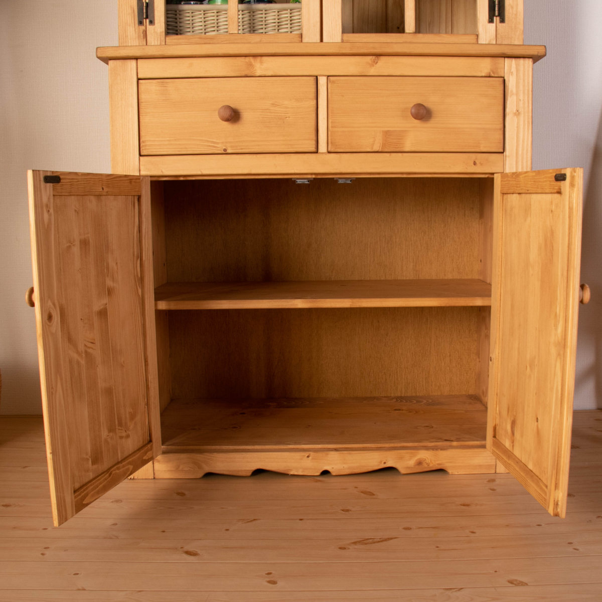 カップボード カントリー調 食器棚 パイン材 Farmer 幅90cm