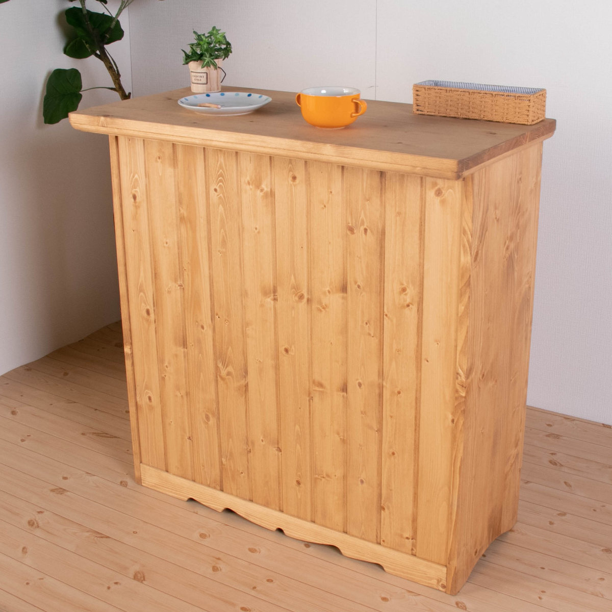 バーカウンター カントリー調 パイン材 Farmer 幅90cm （ カウンター