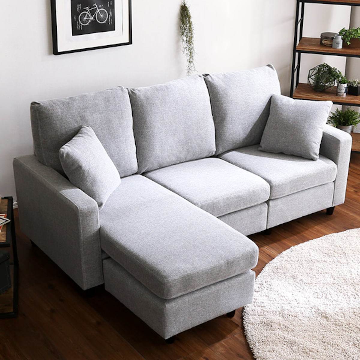 ホームテイスト（HOME taste） ソファ 3人掛け 幅176cm ローソファ 脚