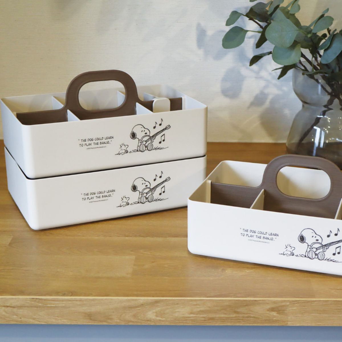 錦化成 収納ボックス スヌーピー モッテケース 幅28×奥行18.5×高さ13.5