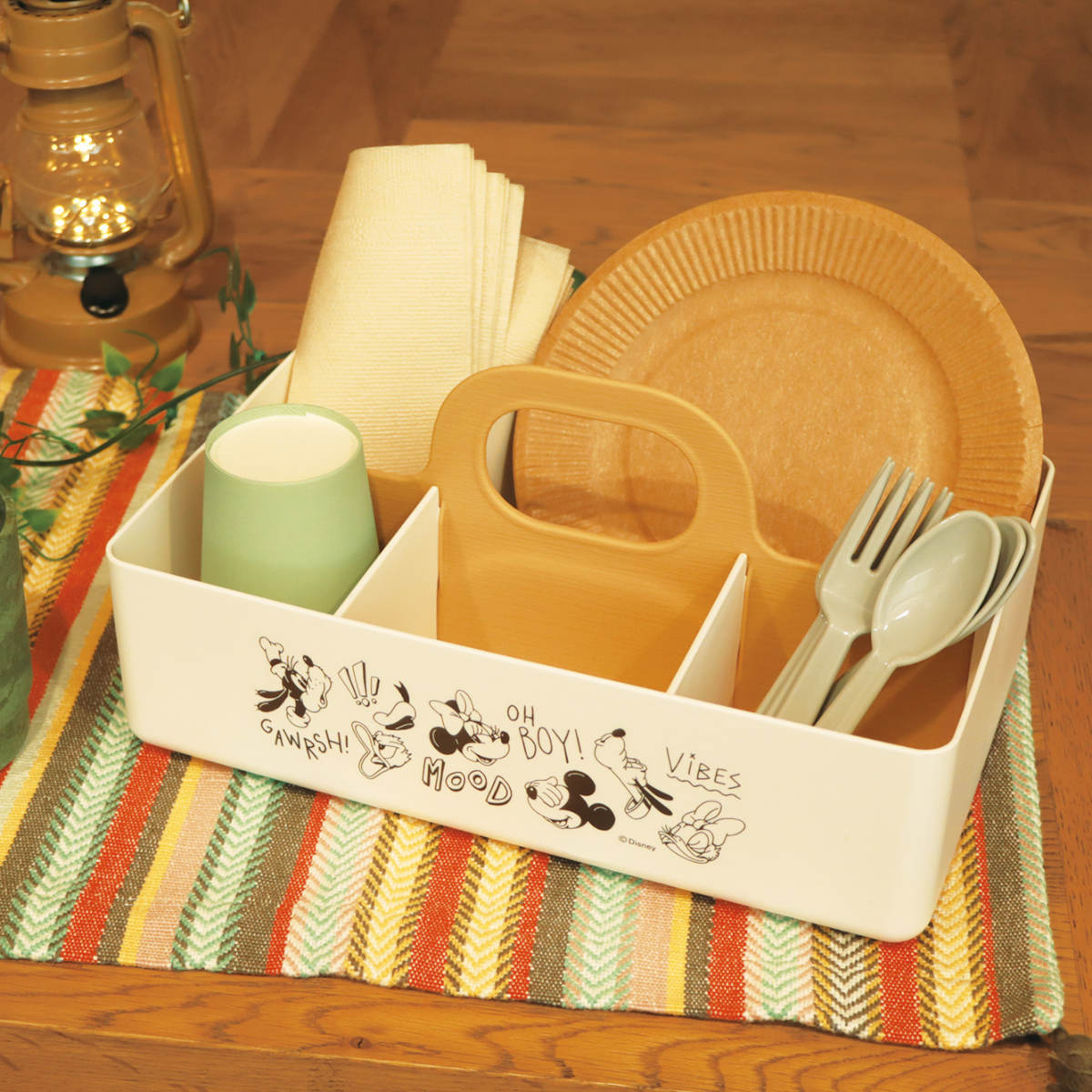 錦化成 収納ボックス ミッキーマウス モッテケース 幅28×奥行18.5×高さ