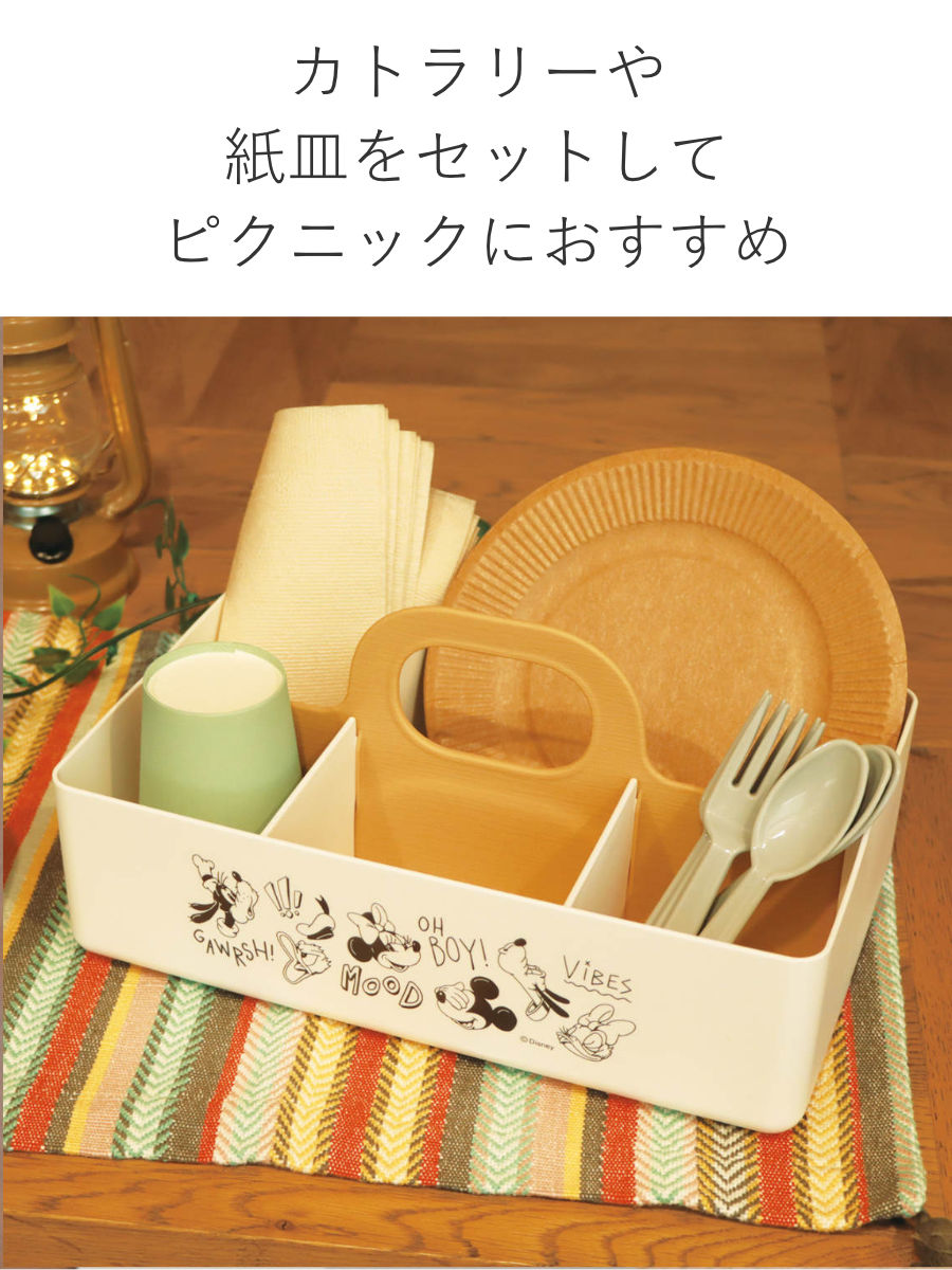 錦化成 収納ボックス ミッキーマウス モッテケース 幅28×奥行18.5×高さ