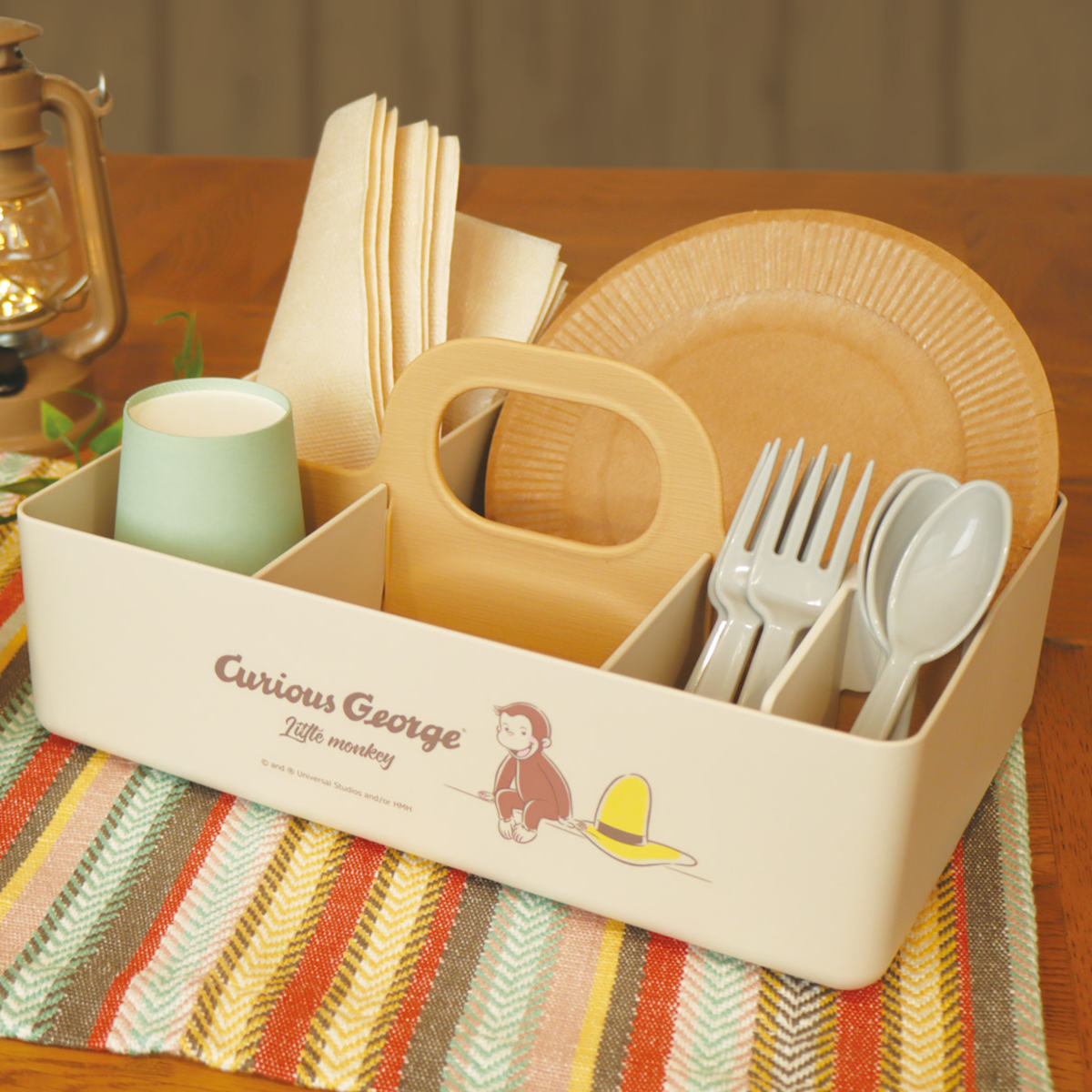 錦化成 収納ボックス おさるのジョージ モッテケース 幅28×奥行18.5×高