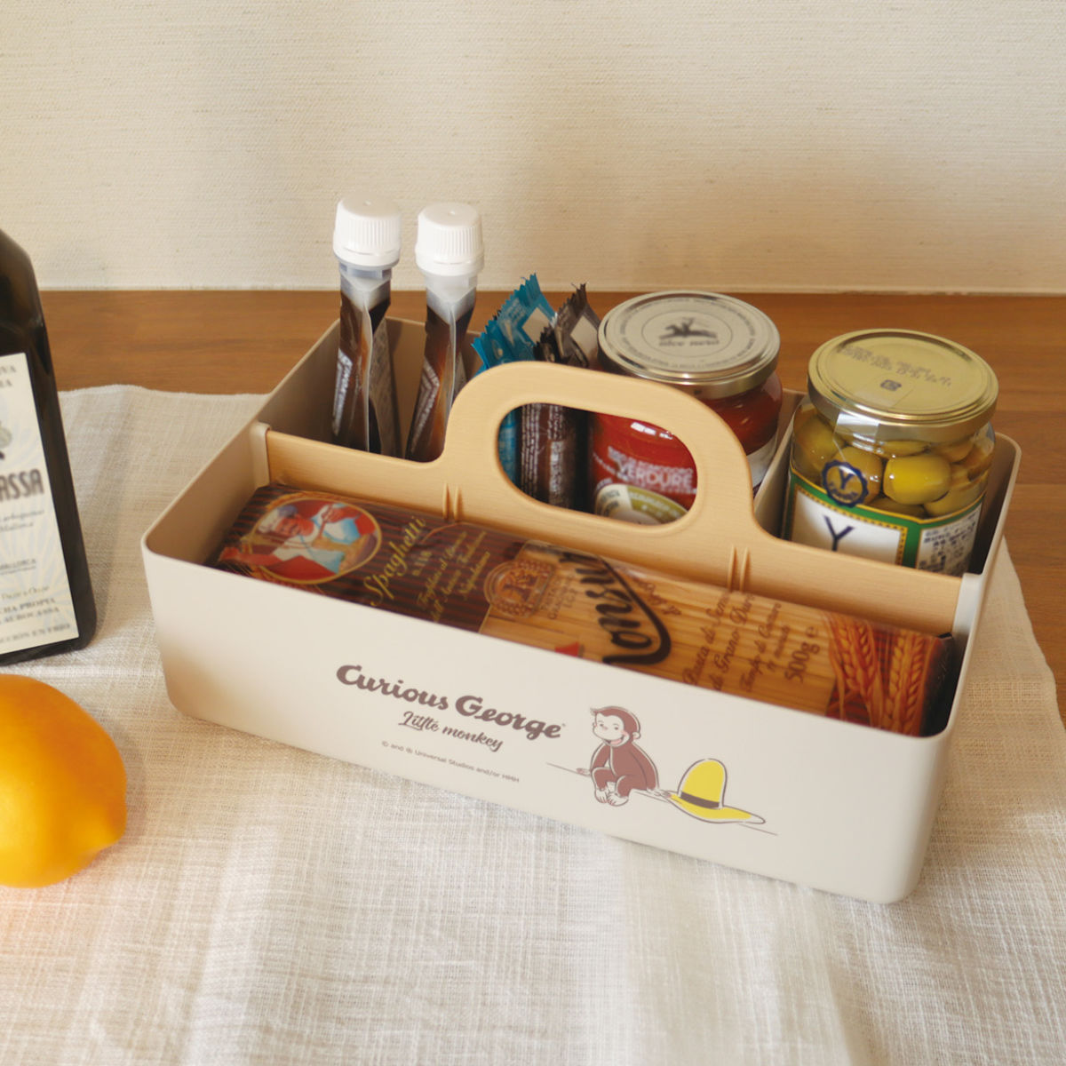 錦化成 収納ボックス おさるのジョージ モッテケース 幅28×奥行18.5×高