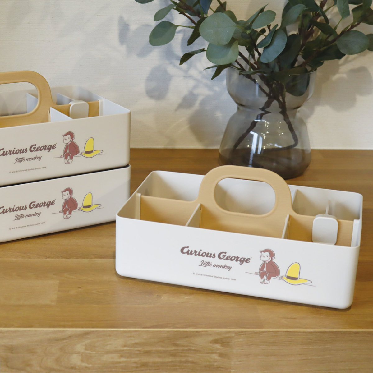 錦化成 収納ボックス おさるのジョージ モッテケース 幅28×奥行18.5×高