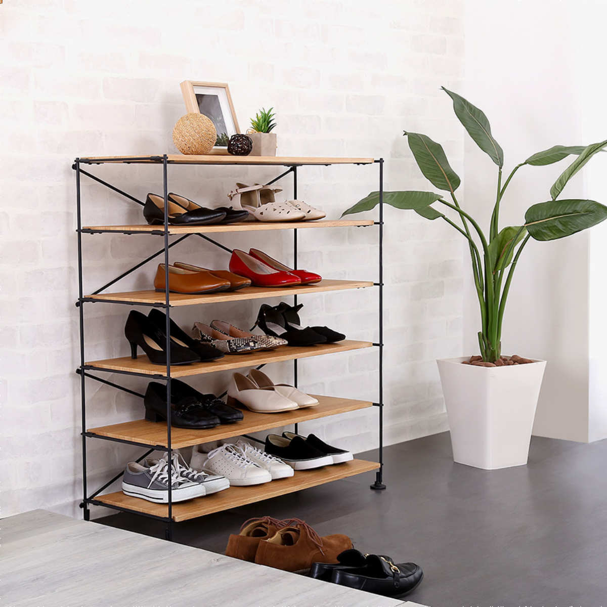 木製シューズラック ヒールラック6足収納 楽天市場】シューズボックス 6足の通販 木製シューズラック ヒール