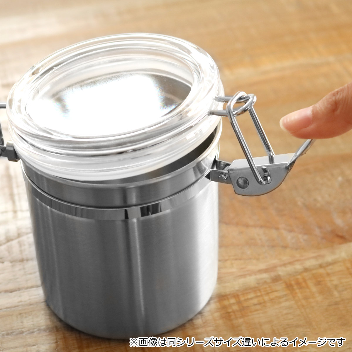 パール金属 保存容器 1.1L サティーナ ステンレス製ロック式