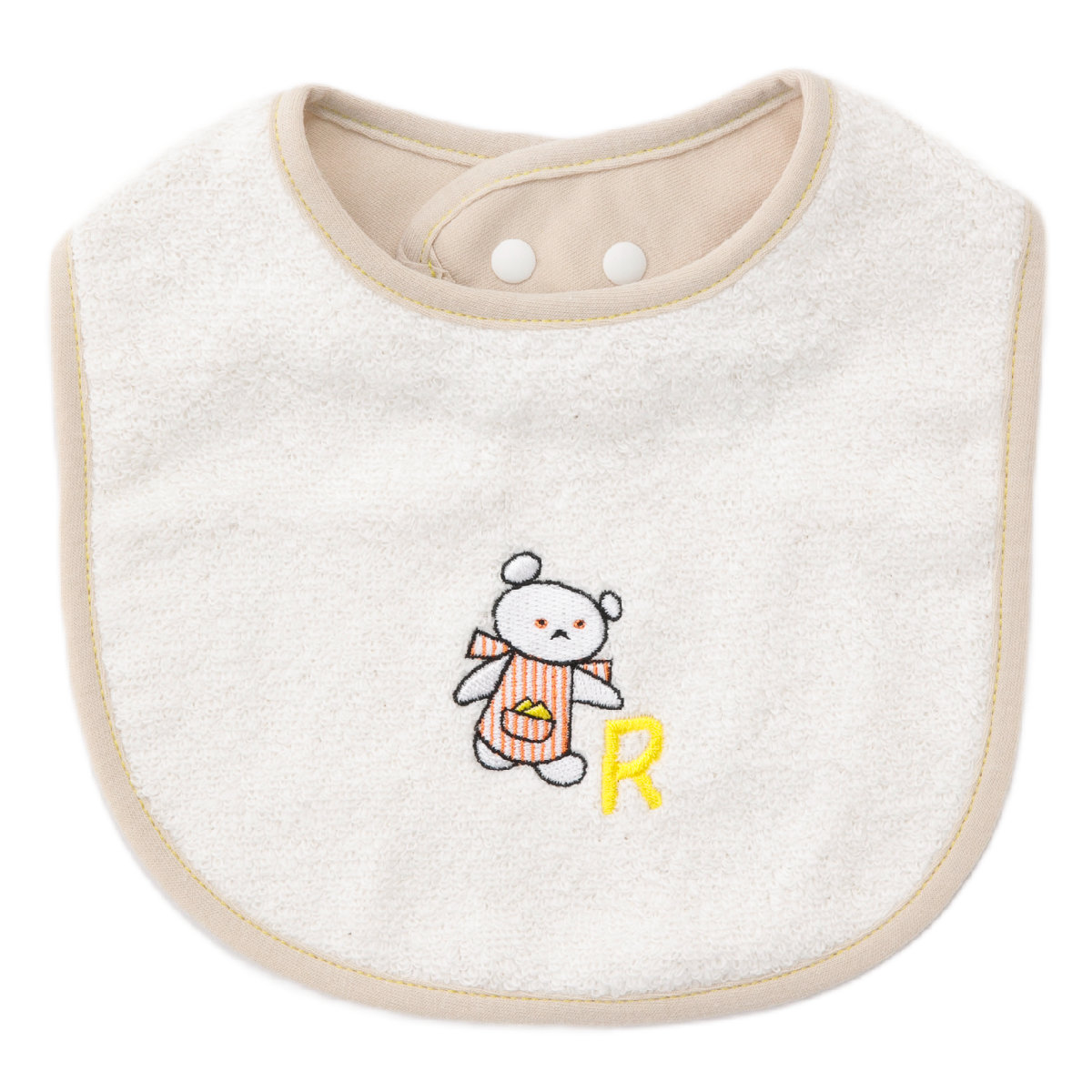 しろくま☆ハンドメイドスタイ 名入れスタイ ウェーブ スタイ イニシャル こぐまちゃんえほん 綿100％ 日本製 出産