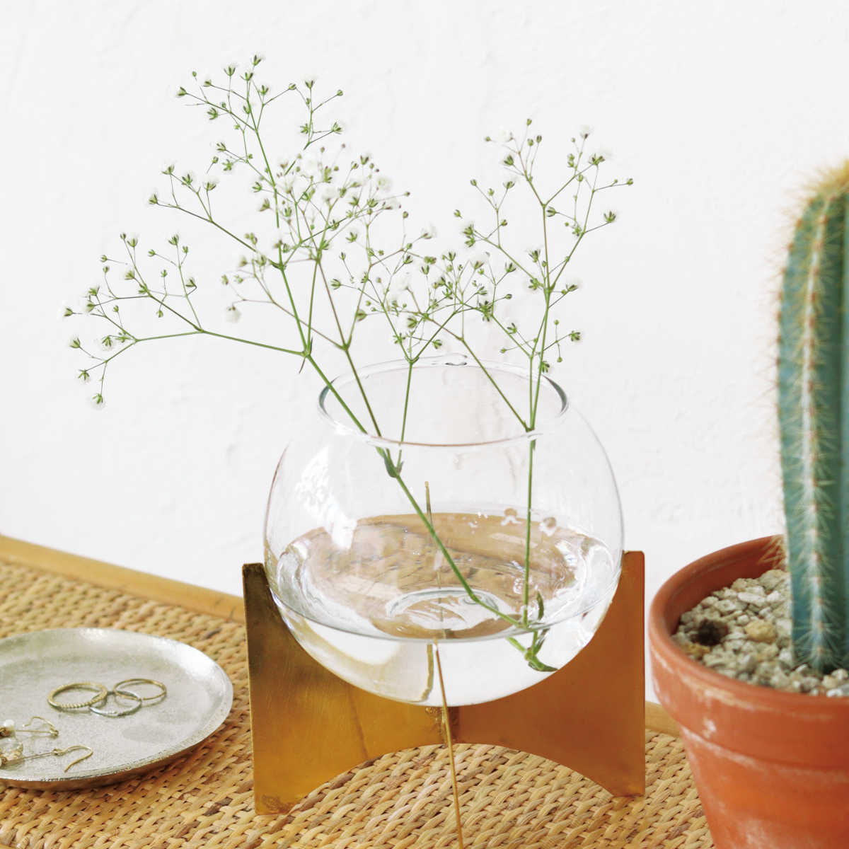 Creer 花瓶 ガラスボウルベース L インブルーム （ 花びん 花器 ベース