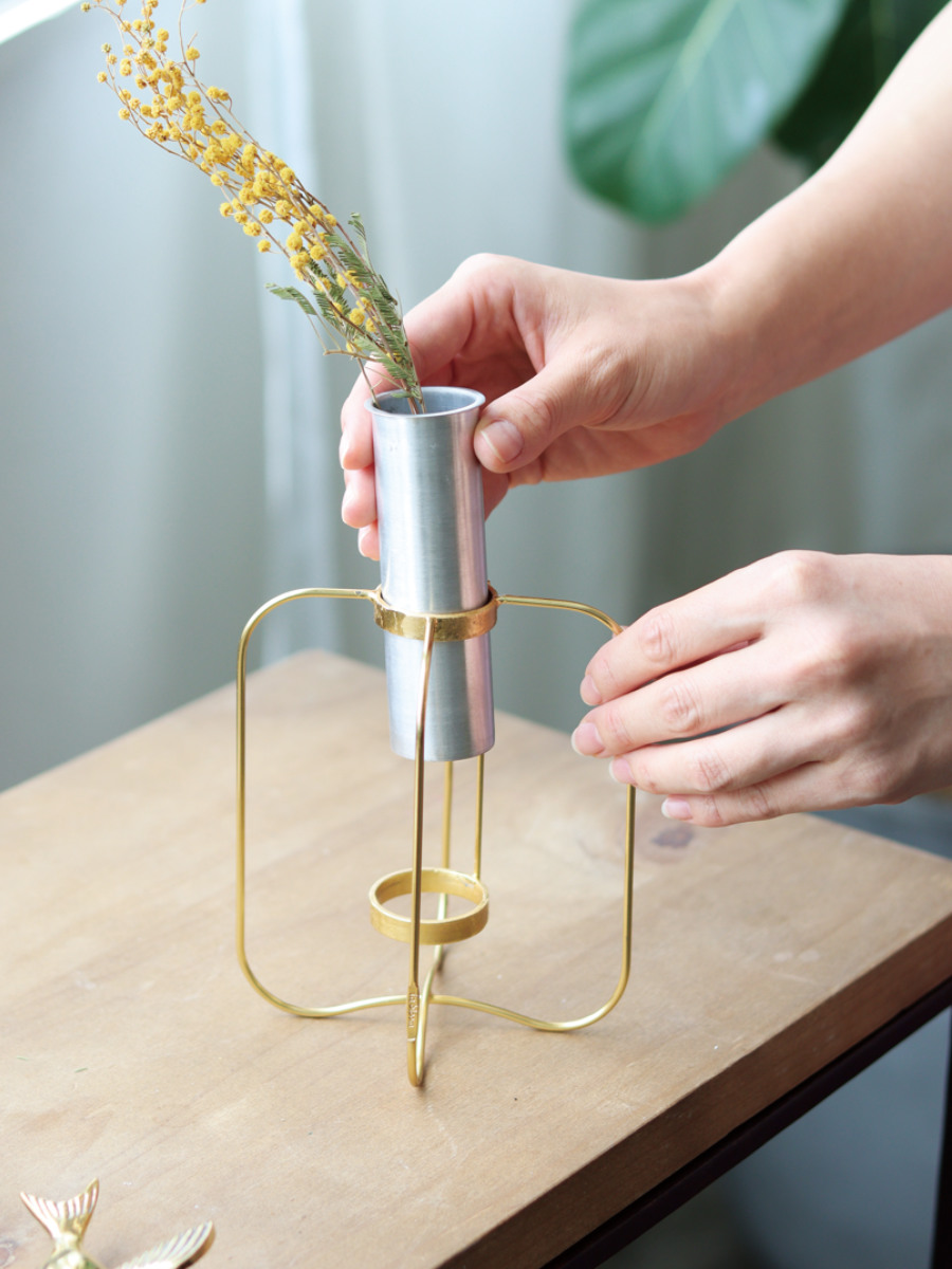 Creer 花瓶 アルミシリンダースタンド L インブルーム （ 花びん 花器