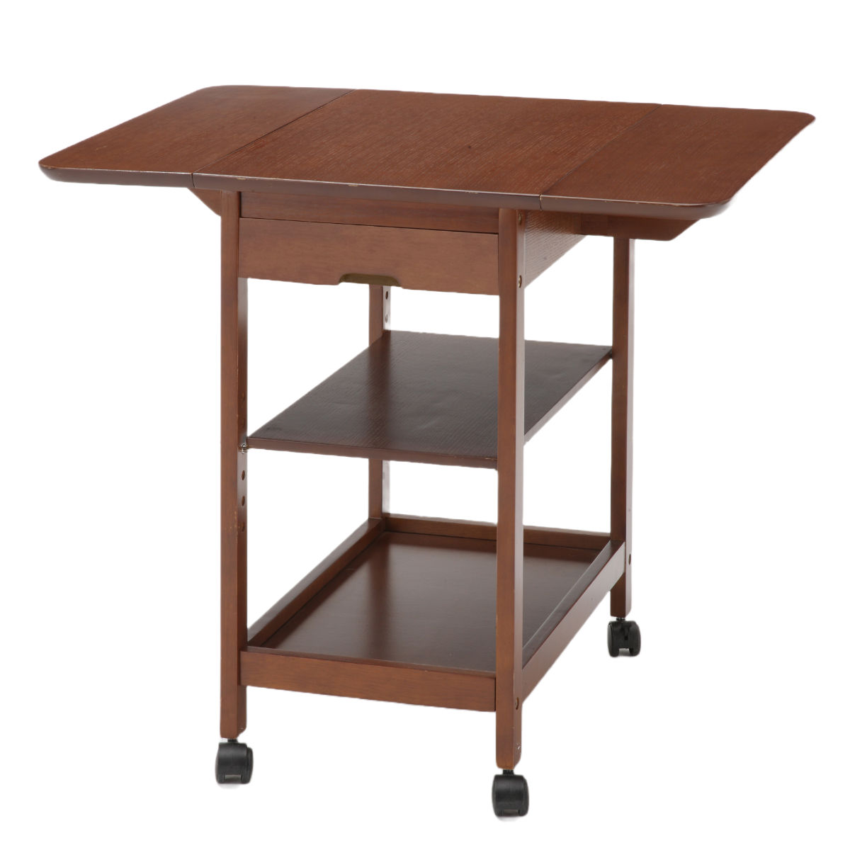 キッチンワゴン 木製 両バタ 引出し付 幅44〜80cm （ キッチン収納