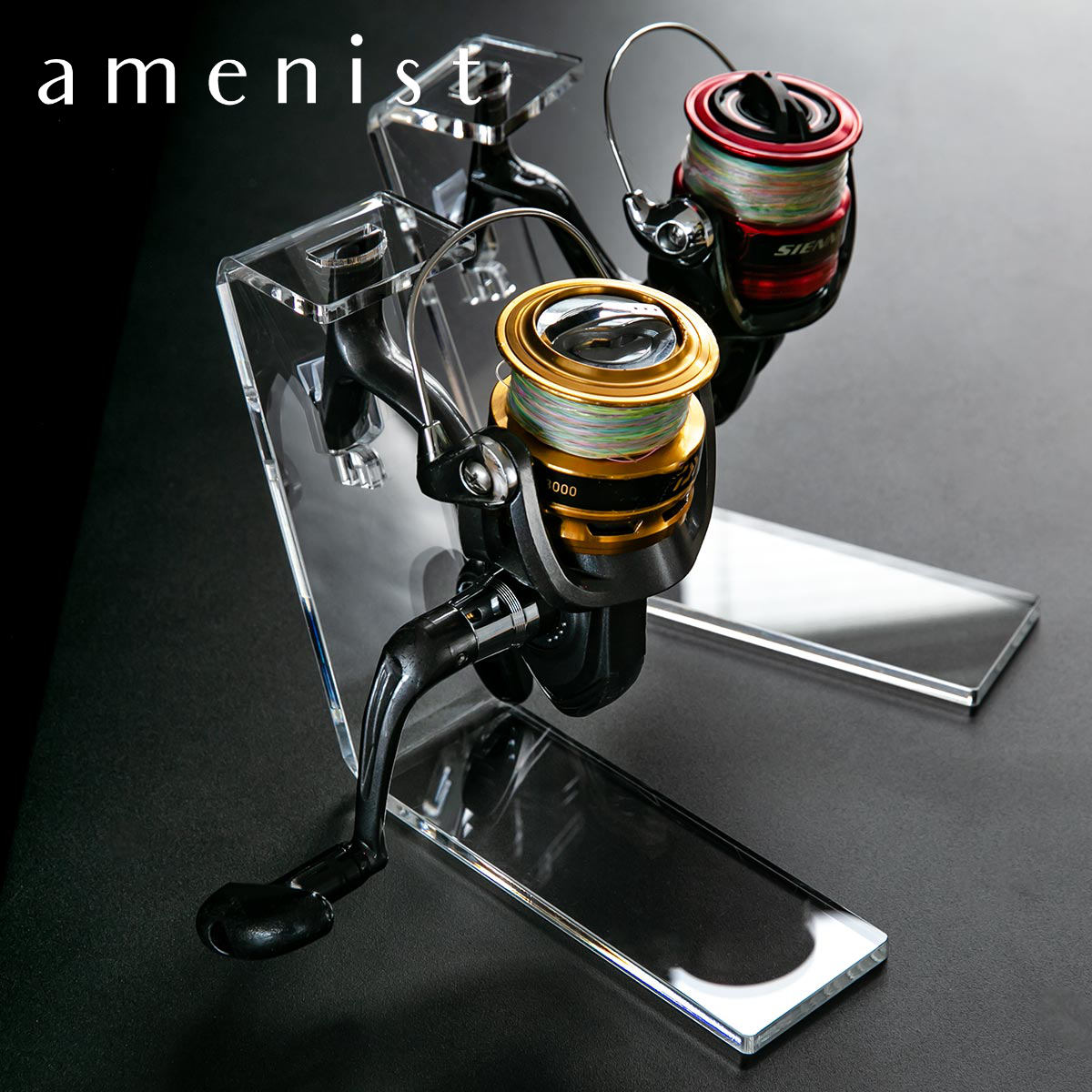 特典付き スピニングリールスタンド 2個入り amenist アクリル製 日本