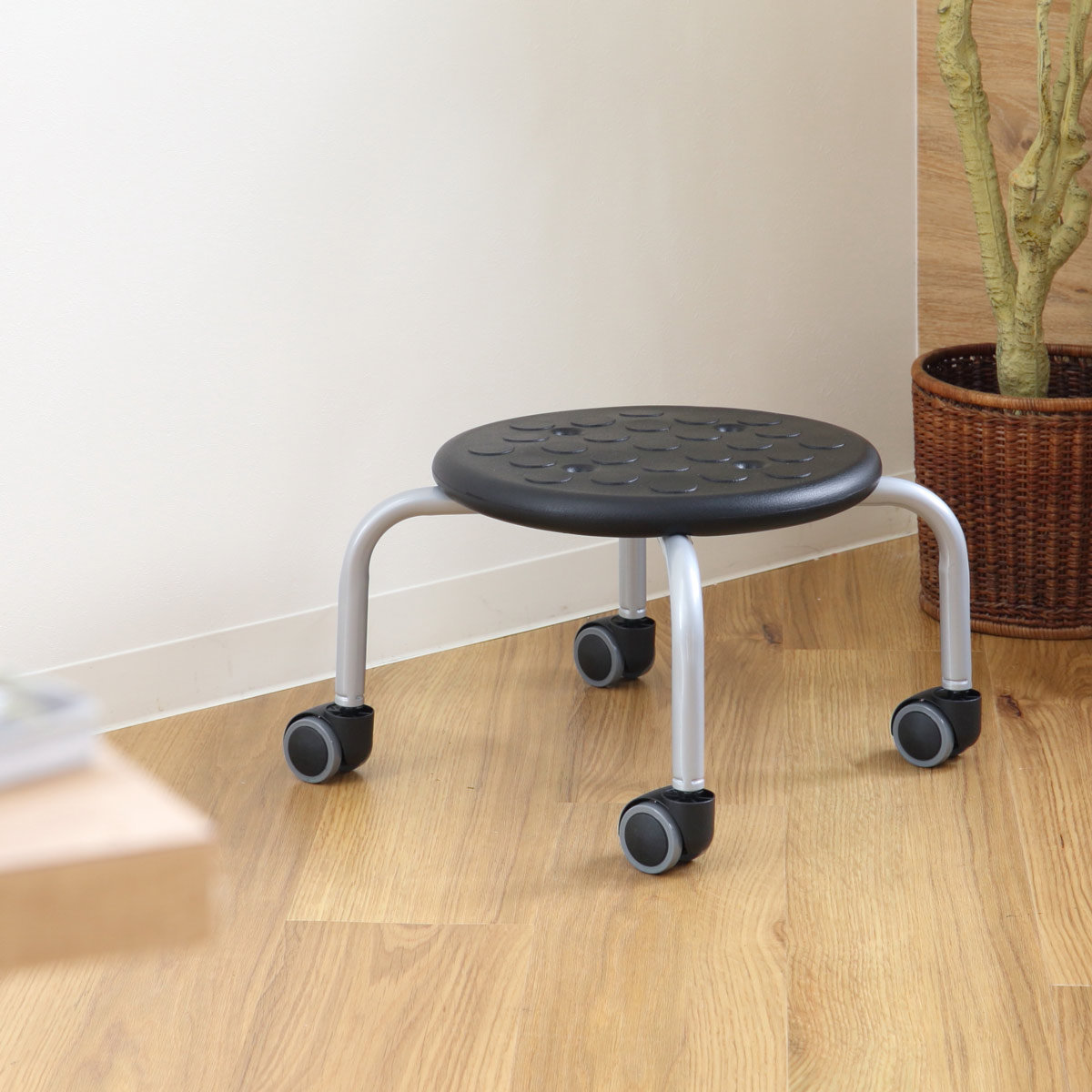ルネセイコウ スツール 丸 キャスター ロータイプ 耐荷重100kg 座面高