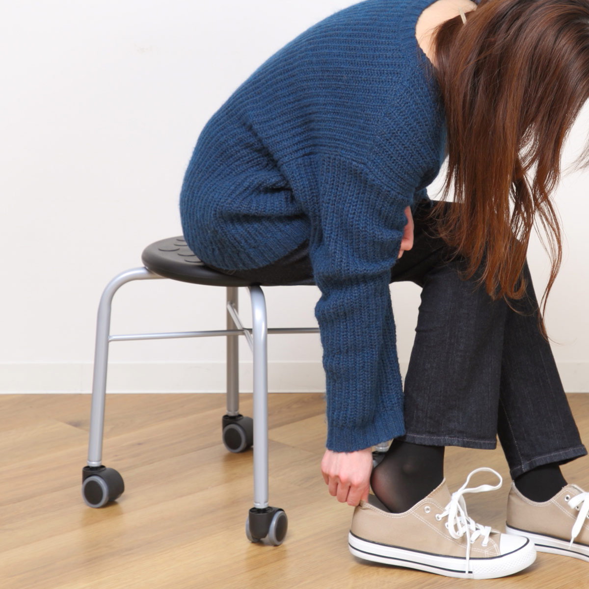 ルネセイコウ スツール 丸 キャスター 耐荷重100kg 座面高42cm （ 作業