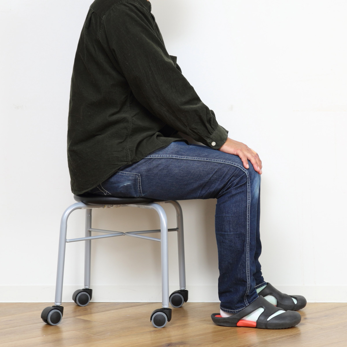 ルネセイコウ スツール 丸 キャスター 耐荷重100kg 座面高42cm （ 作業