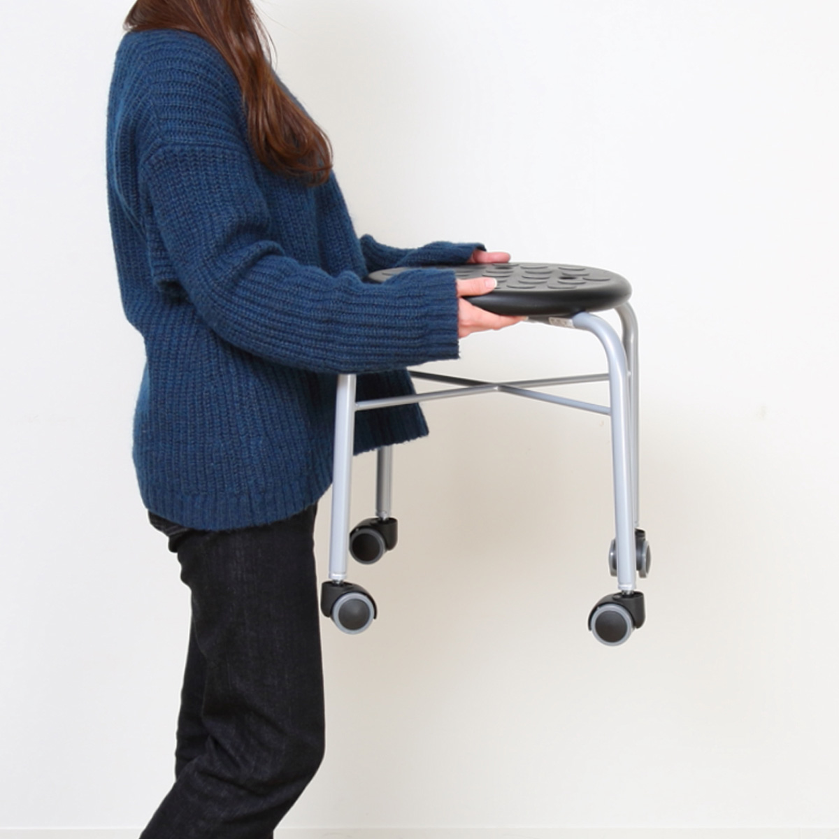 ルネセイコウ スツール 丸 キャスター 耐荷重100kg 座面高42cm （ 作業