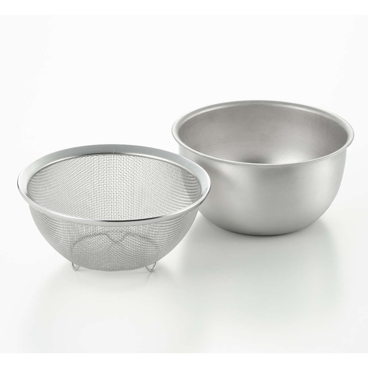 ヨシカワ ザル＆ボウル 18cm 2点セット ステンレス製 郷技 日本製