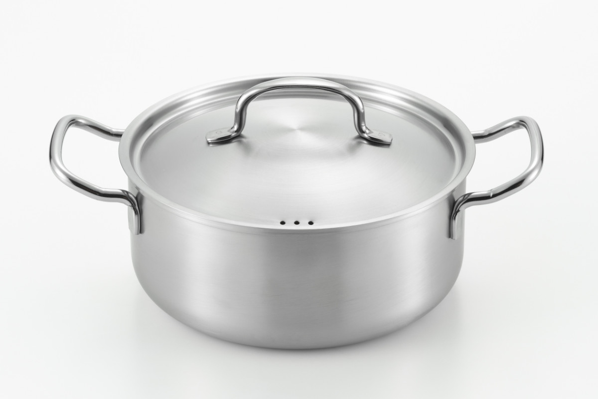 ヨシカワ 両手鍋 20cm ステンレス製 郷技 日本製 （ IH対応 ガス火対応