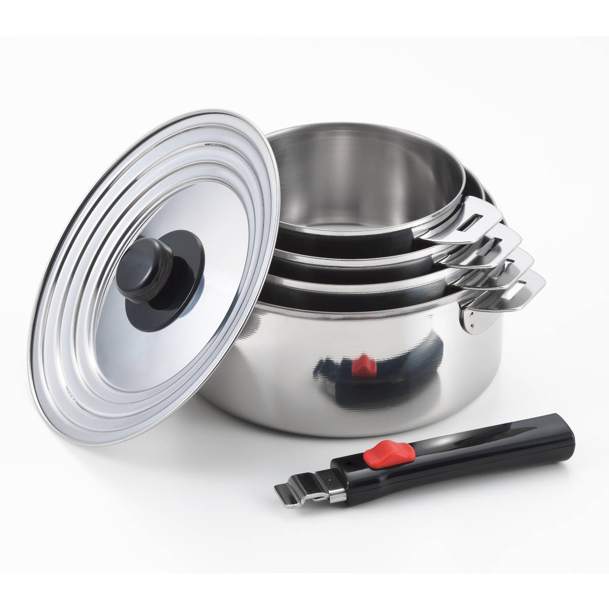 ヨシカワ 鍋 6点セット 着脱式ハンドル付き ステンレス製 郷技 日本製