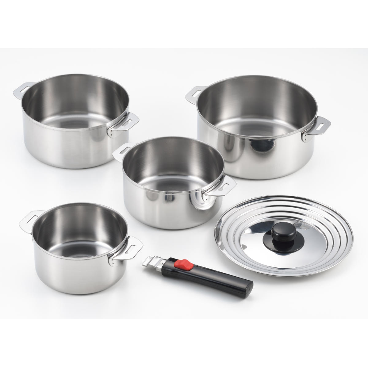 ヨシカワ 鍋 6点セット 着脱式ハンドル付き ステンレス製 郷技 日本製