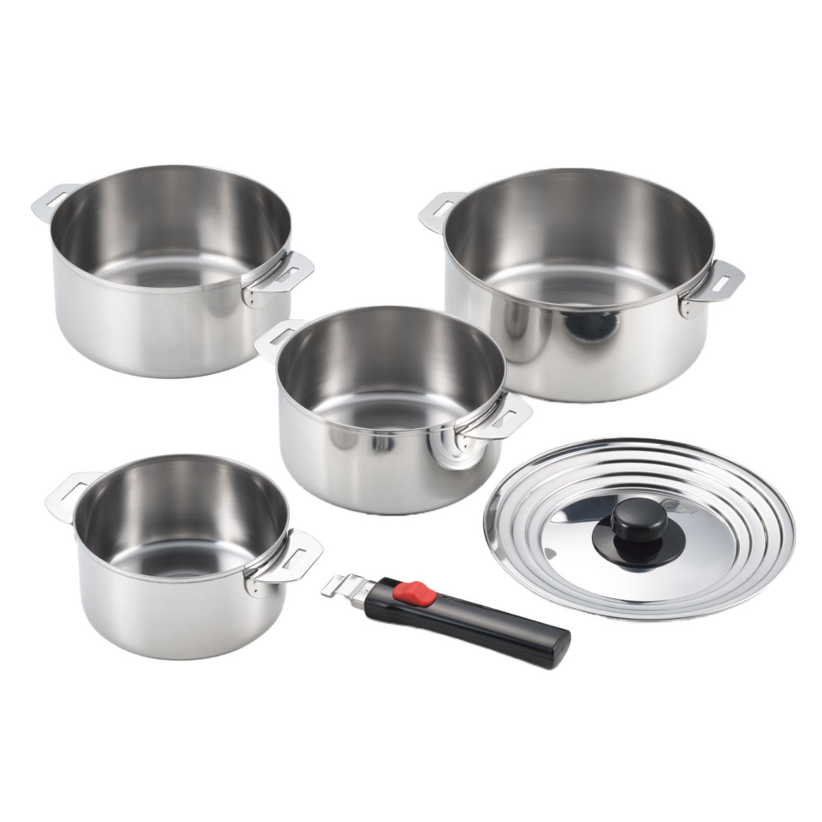 ヨシカワ 鍋 6点セット 着脱式ハンドル付き ステンレス製 郷技 日本製