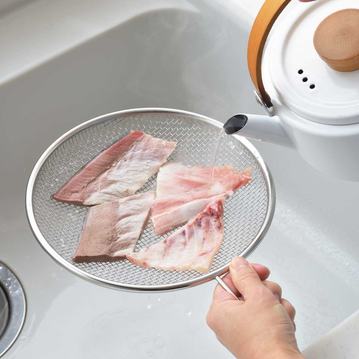 ヨシカワ 平ざる 22cm ステンレス製 生活のかたち （ ざる 盆ざる