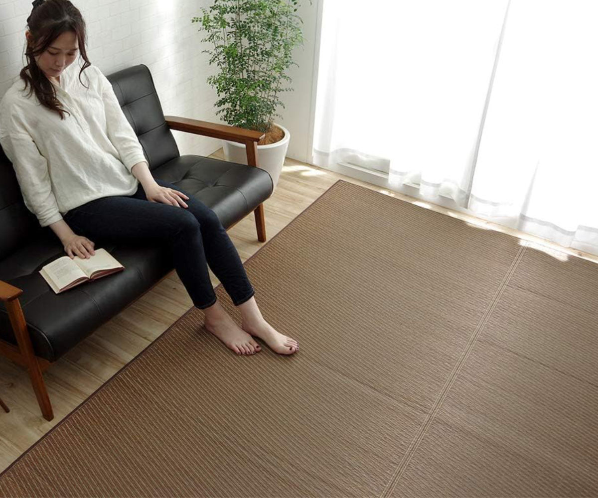 イケヒコ ラグ い草 純国産 い草ラグカーペット Fソリッド 約191×250cm