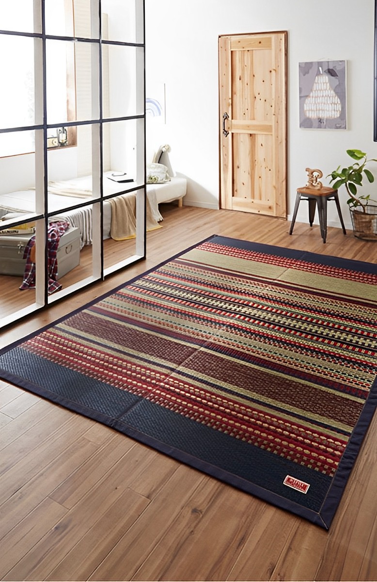 イケヒコ ラグ い草ラグ 純国産 カーペット エスニック調 DXデニム