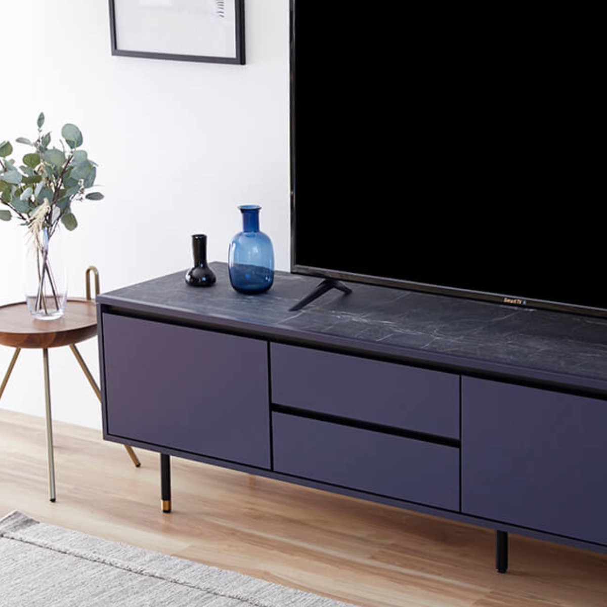テレビ台 ローボード テレビボード 収納 テレビラック 完成品 大理石調 テレビ台 ローボード 大理石調天板 McVie 幅180cm （ 開梱設置