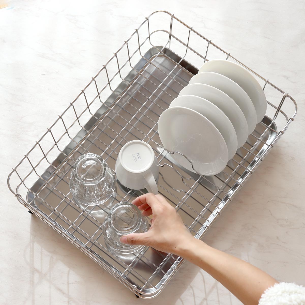 調味料ラック　工房アイザワ 工房アイザワ ながしこもの 水切りラック 皿立シンクラック 大