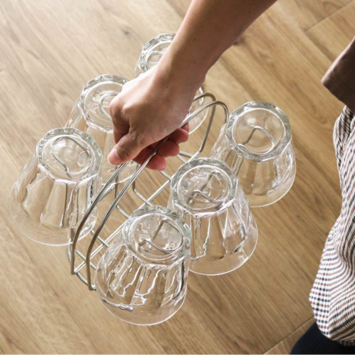 工房アイザワ 特典付き ながしこもの グラススタンド 6連 （ aizawa