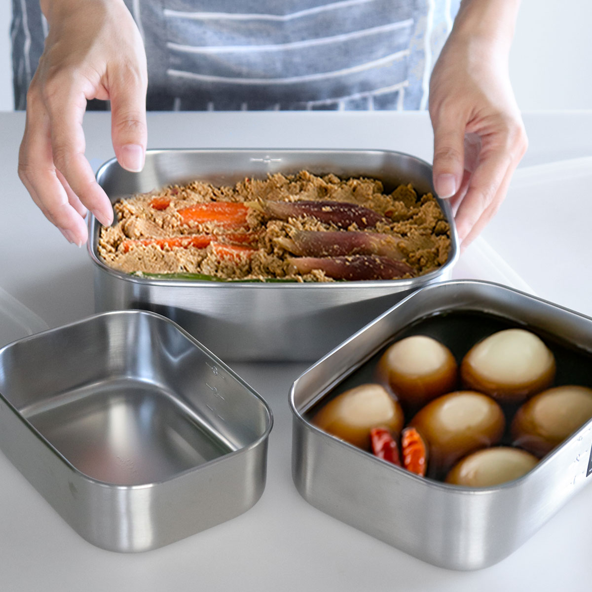 工房アイザワ 保存容器 6.9L UTILE 目盛付大型角長容器深型 L