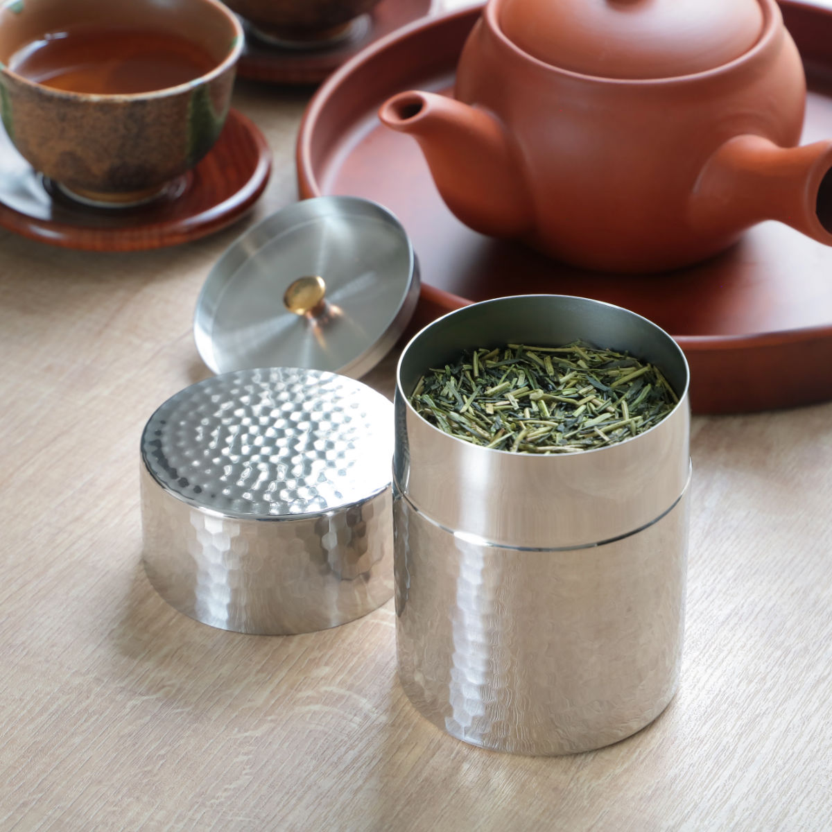 工房アイザワ 特典付き 茶筒 ブラックピーマン ティーキャディ （ 茶葉