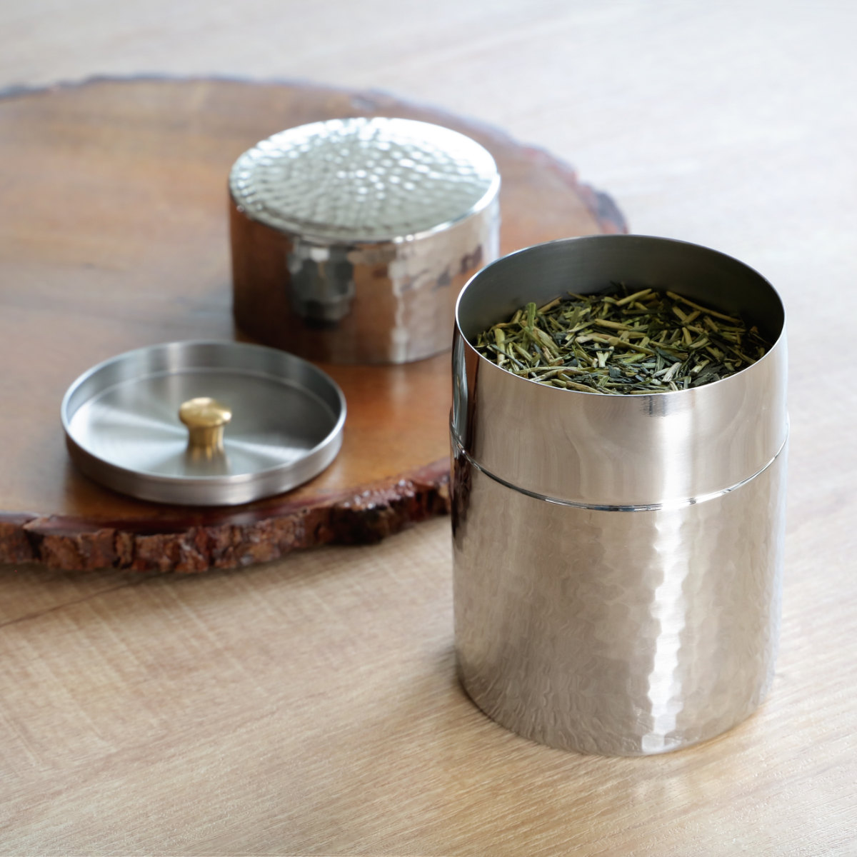 工房アイザワ 特典付き 茶筒 ブラックピーマン ティーキャディ （ 茶葉