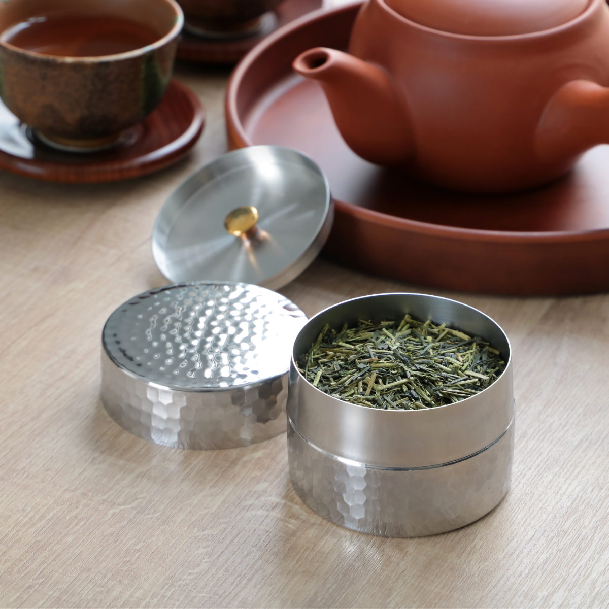 工房アイザワ 特典付き 茶筒 ブラックピーマン ティーキャディ ハーフ