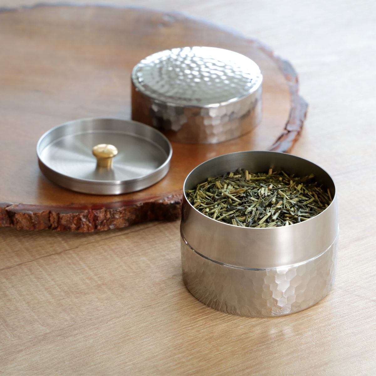 工房アイザワ 特典付き 茶筒 ブラックピーマン ティーキャディ ハーフ
