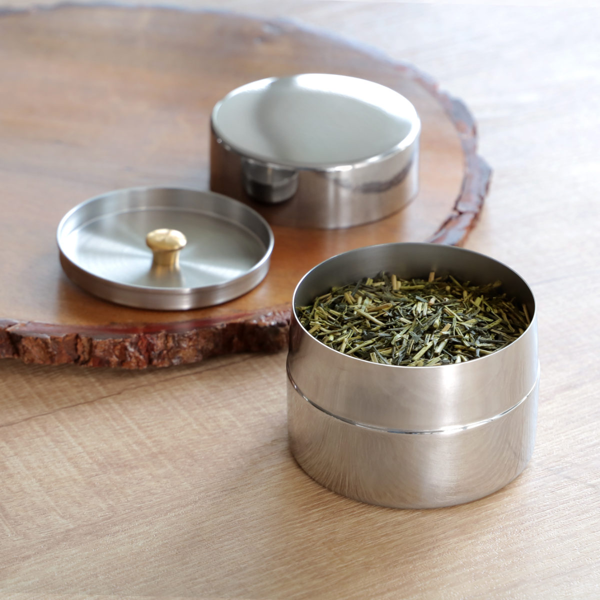 工房アイザワ 特典付き 茶筒 ブラックピーマン ティーキャディ ハーフ