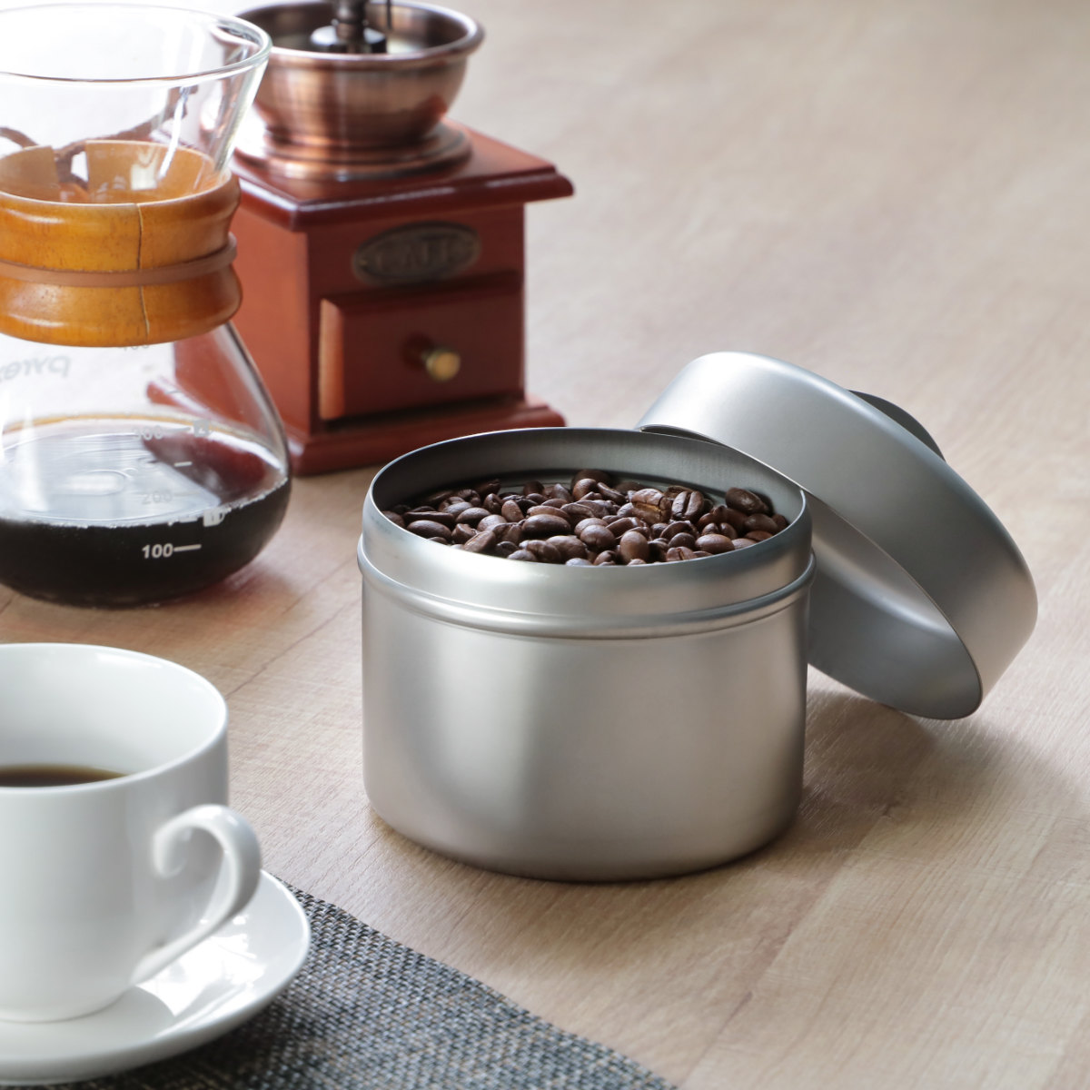 工房アイザワ 保存容器 ブラックピーマン珈琲缶 S （ 珈琲缶 コーヒー