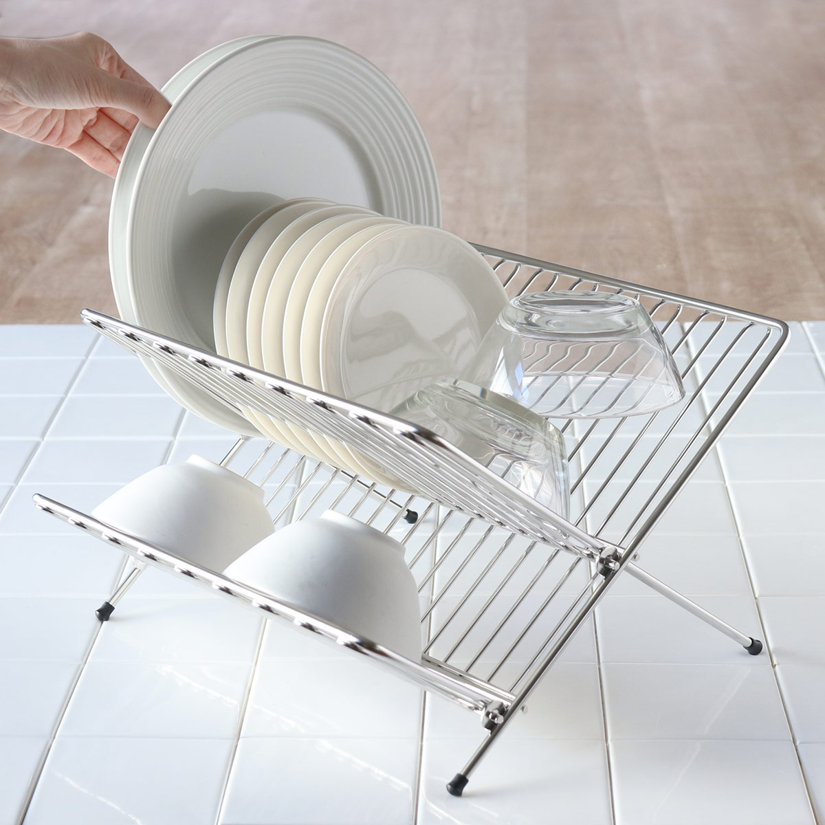 工房アイザワ 特典付き ながしこもの 水切りラック プレートスタンド