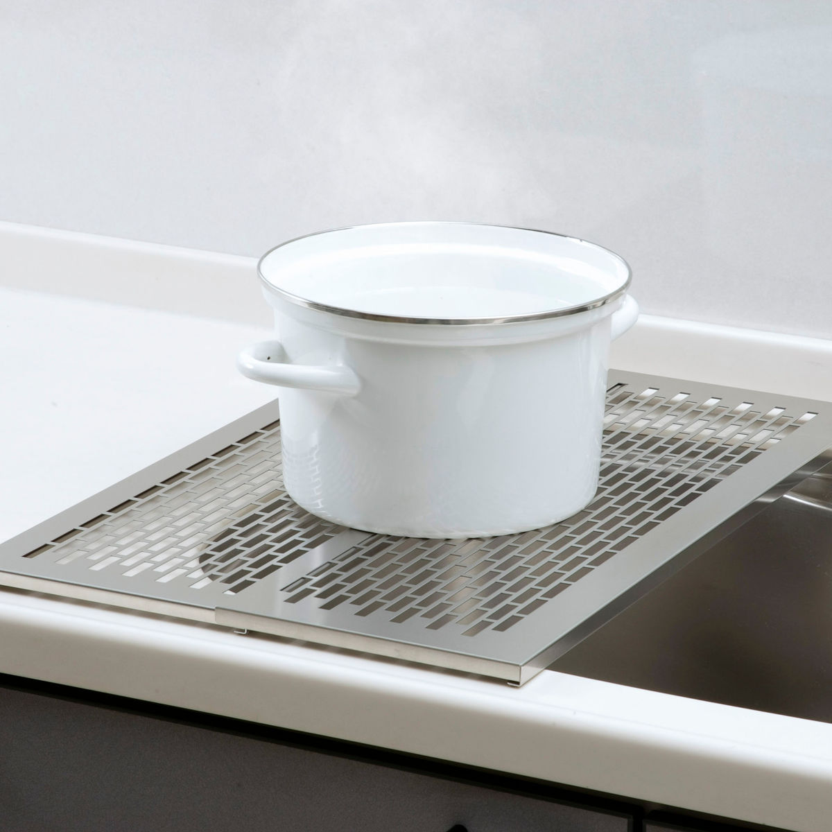 下村企販 水切りラック オールステンレス 頑丈スライド作業台 奥行58cm