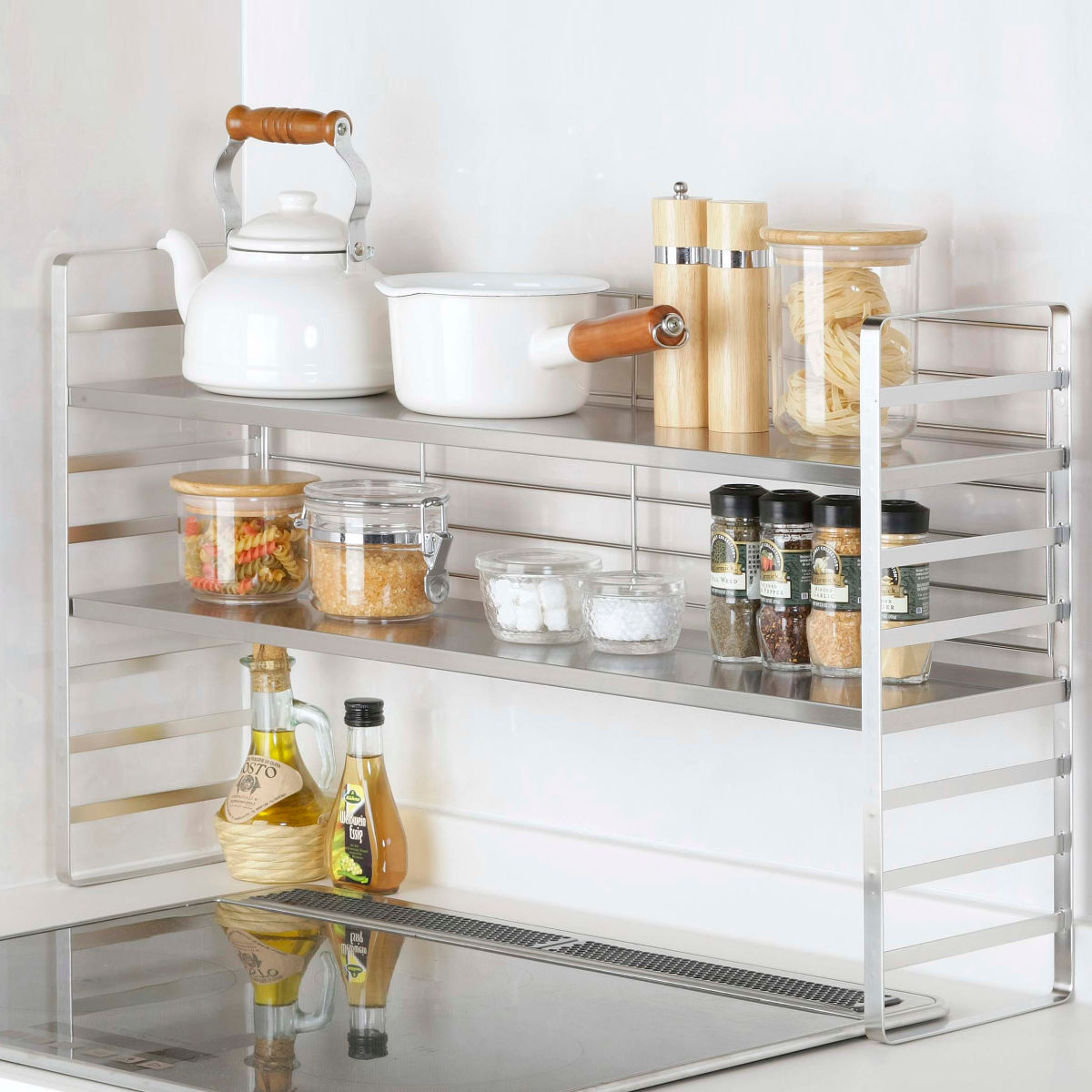 下村企販 キッチンラック オールステンレス頑丈出窓ラック 幅75cm