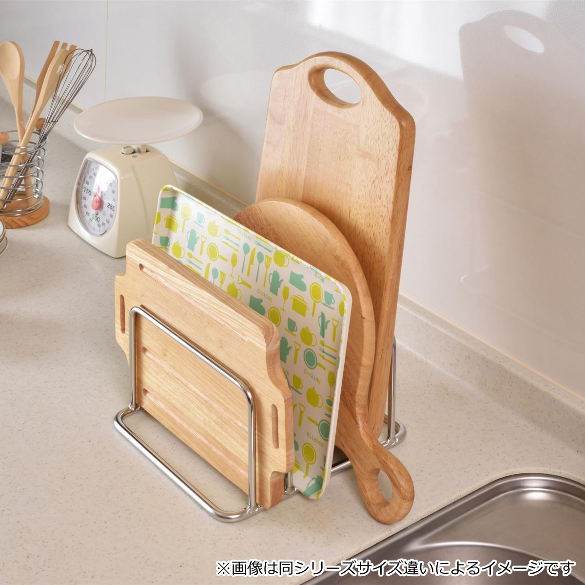 下村企販 まな板スタンド オールステンレス 頑丈まな板立て 3枚用