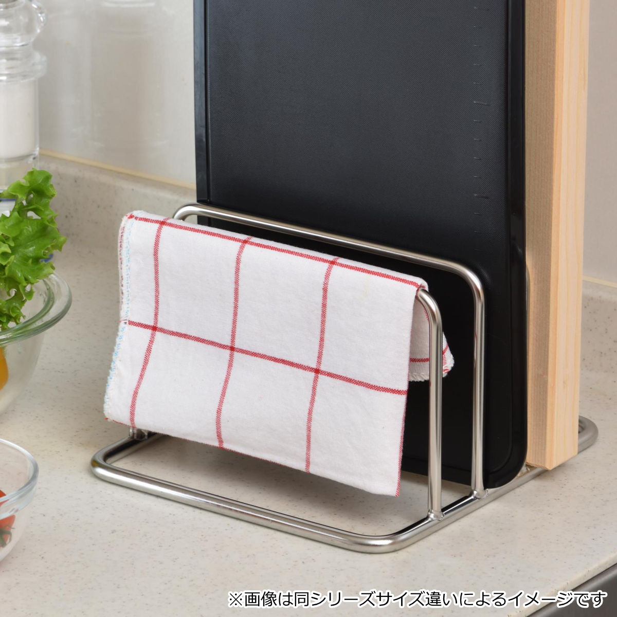 下村企販 まな板スタンド オールステンレス 頑丈まな板立て 4枚用