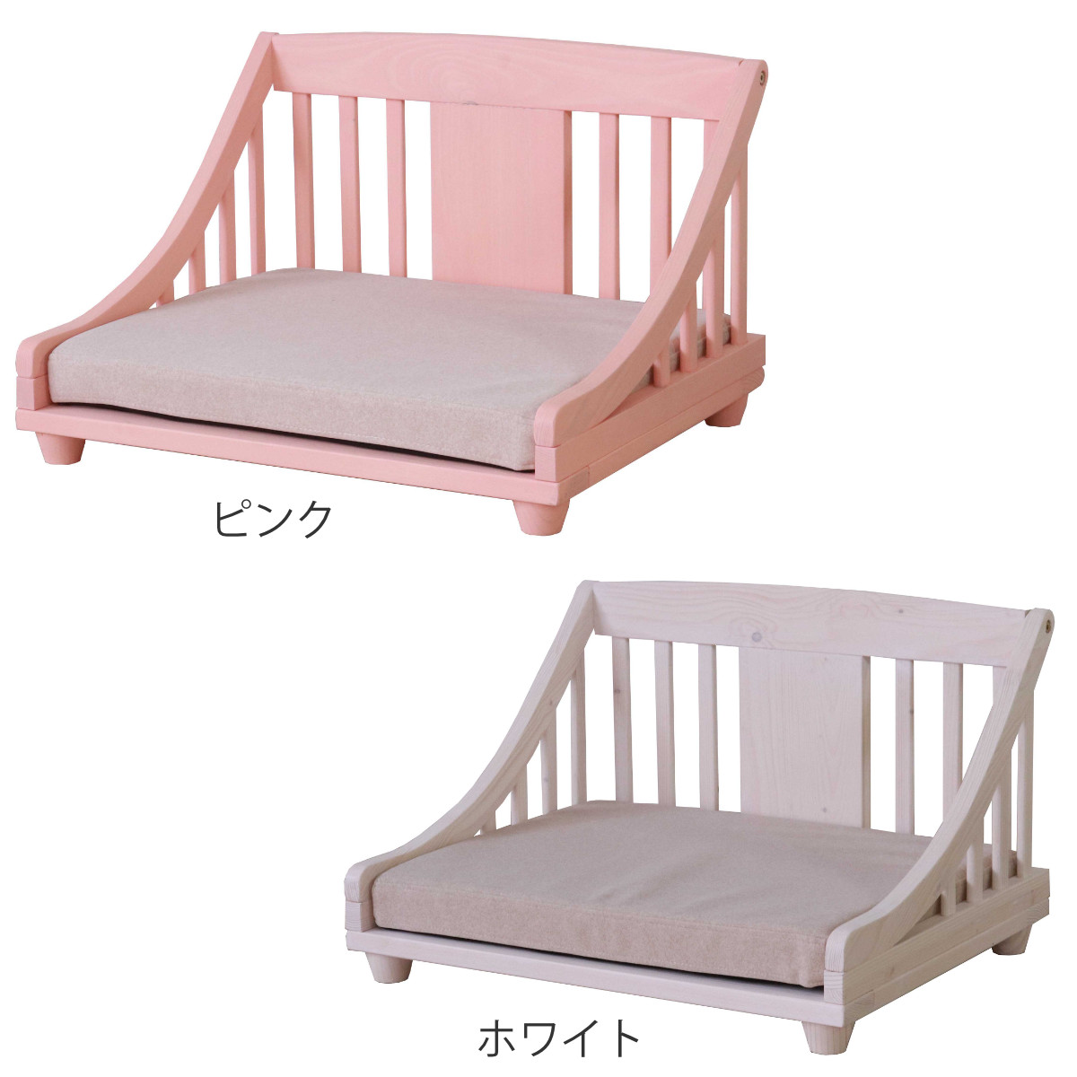 ペットベッド 幅52.5cm ドッグベッド マット付き Sサイズ giocoso 木製