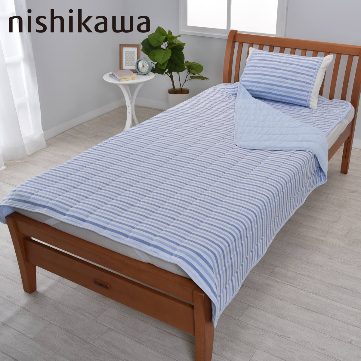 nishikawa 敷きパッド キルトケット　セット 西川（nishikawa） 涼感寝具 3点セット シングル 敷きパッド 枕パッド