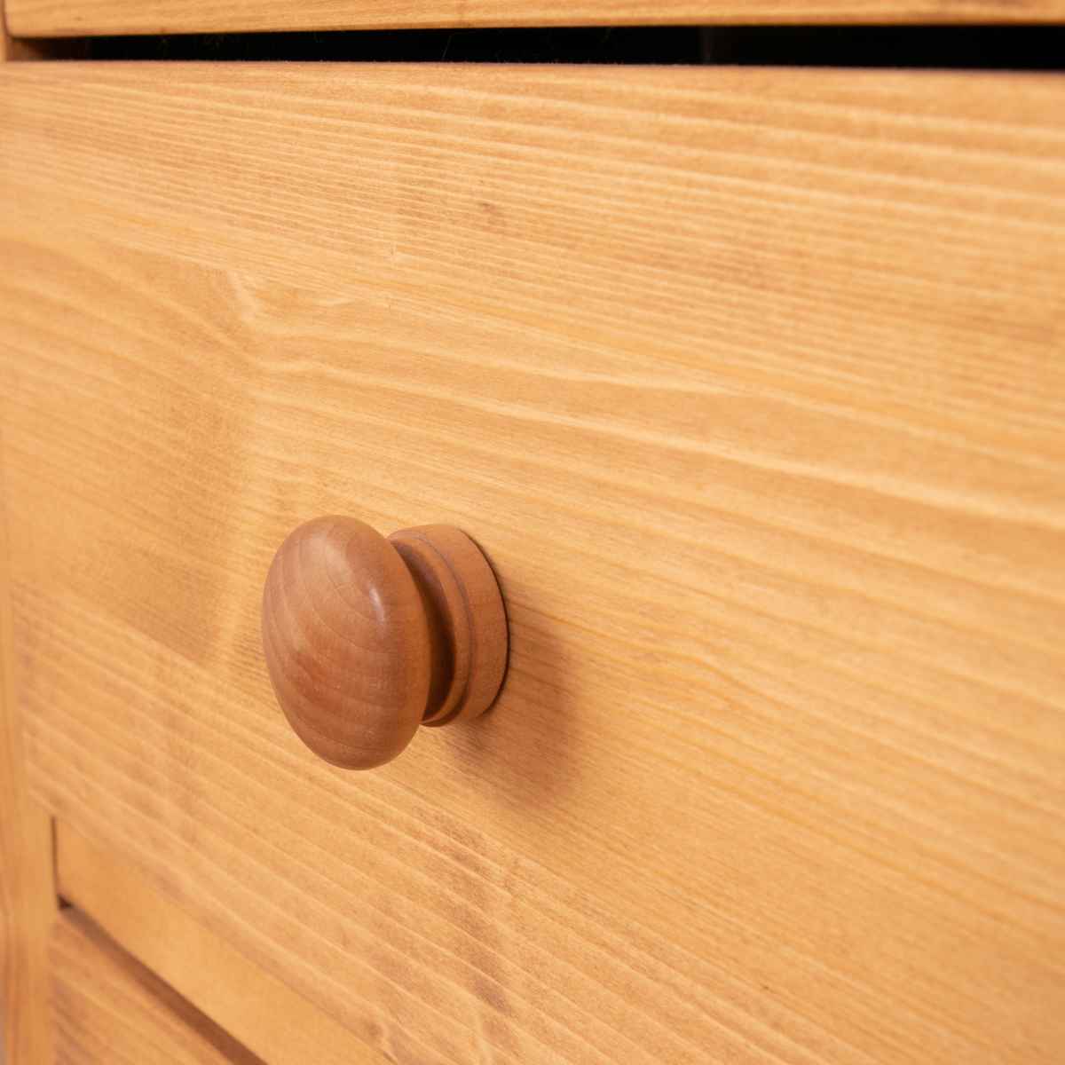 ナイトテーブル 丸 天然木 高さ48cm カントリー調 （ サイドテーブル